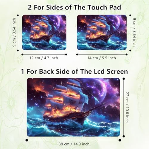 Laptop Skin Sticker Decal, Universal Reusable Vinyl Laptop Cover for 12" 13" 13.3" 14" 15" 15.4" 15.6" Notebook PC, Reusable Waterproof Scratch-Resistant with 2 Wrist Pads,Art Galaxy Ship - color: Art Galaxy Ship
