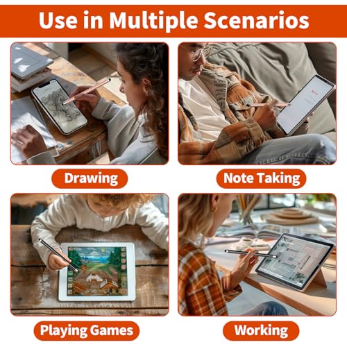 Stylus(10 PCS),Stylus Pen for Touchscreen,High Sensitivity & Precision | Universal Stylus,2-in-1 Rubber Tip,Touch Screens of iPhone/iPad/Android Tablets（Rose Gold & Black） - color: 5PCS Rose Gold & 5PCS Black