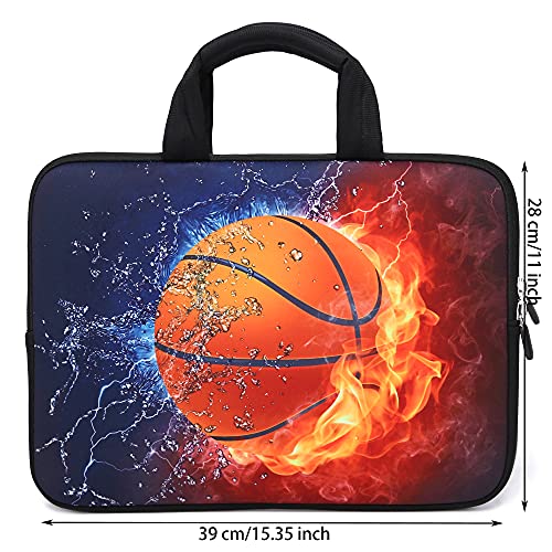 14 15 15.4 15.6 inch Laptop Handle Bag Computer Protect Case Pouch Holder Notebook Sleeve Neoprene Cover Soft Carrying Travel Case for Dell Lenovo Toshiba HP Chromebook ASUS Acer (Cool Basketball) - color: Cool Basketball