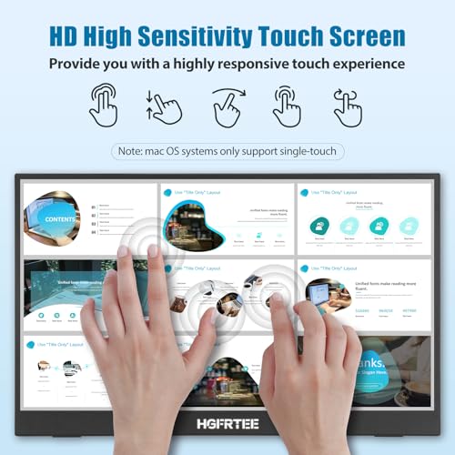 Portable Monitor Touchscreen 14", 1920x1200 60Hz USB-C & FHD External Display Touch Screen for Laptop/Mac/Gaming/Office, VESA Mountable Travel Monitor with Built-in Speakers-LCD Panels - size: 14inches