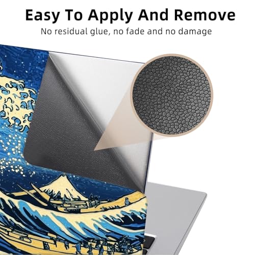 Aesthetic Laptop Skin Cover,12-15.6 Inch Universal Vinyl Sticker Decal,Waterproof Scratch-Resistant Notebook Wrap,Removable Residue-Free Protector,Wave Night Star - color: Wave Night Star