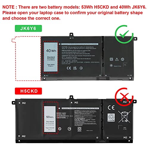Fancy Buying 40Wh JK6Y6 H5CKD Battery for Dell Latitude 3410 3510 3120 3140 Vostro 5300 5301 5401 5501 Inspiron 5300 5301 5401 5402 5408 5409 5501 5508 5509 5400 5406 7405 7300 7306 7500 7506 2-in-1 - size: 7.24*3.58*0.24inch JK6Y6