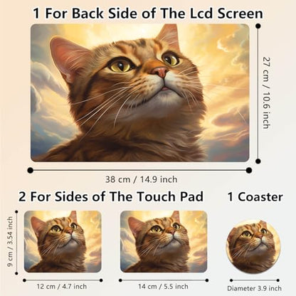 Laptop Skin Sticker Decal 15.6 Inch,12 13 13.3 14 15 15.6 in Laptop Netbook Skins for Notebook,Art Decal Removable Waterproof Scratch Resistant,Universal Vinyl Cover,Orange Cat Sky - color: Orange Cat Sky