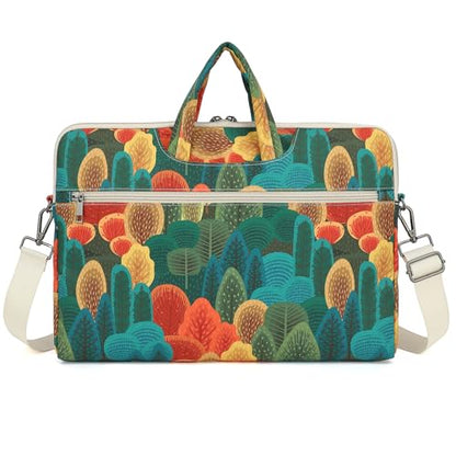DACHEE Laptop Shoulder Bag for 15 Inch/15.6 Inch Macbook Pro - color: Colorful Forest(07)