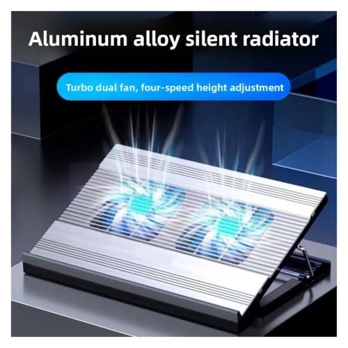 Gaming Laptop Air-Cooled Cooling Pad Stand Dual Fans Support for 17 Inch Tablet Notebook Universal Portable Lifting Bracket(BK) - color: BK
