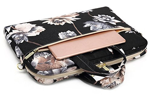 DACHEE Laptop Shoulder Bag for 15 Inch/15.6 Inch Macbook Pro - color: Black Lotus Shoulder