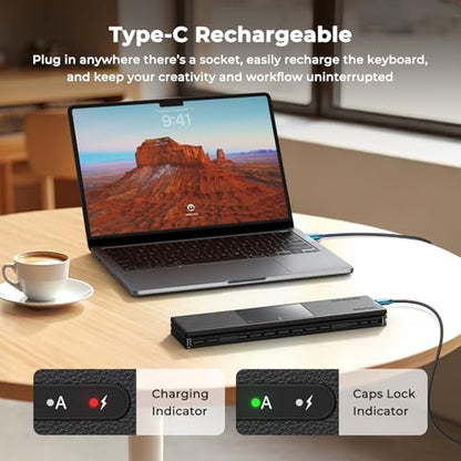 MEETION Foldable Bluetooth Keyboard with Touchpad for iPad PC | Tri-fold Wireless Keyboard, Rechargeable and Compact, Supports iOS Android Windows Devices, Portable for Travel and Work