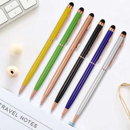 15 Pack Stylus Pens for Touch Screens Stylus Pen Compatible with Phone Tablets Kindle and Black Ink Ballpoint Pens-2 in 1 Stylists Pens (8005 Rose Gold B) - color: 8005 Rose Gold B