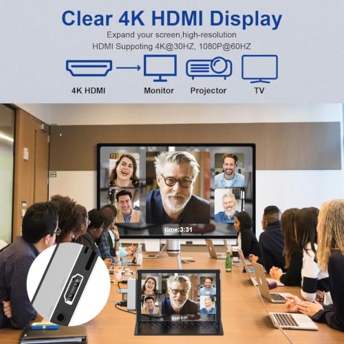 Surface Pro 9/10/11/X Docking Station, Surface Pro 11 USB Hub with 4K HDMI, USB-C Thunderbolt 4 (Display+Data+100W PD), 2 USB 3.0, 3.5mm Audio, SD/TF Card Slot for Surface Pro 9/10/ 11/ X - color: Silver