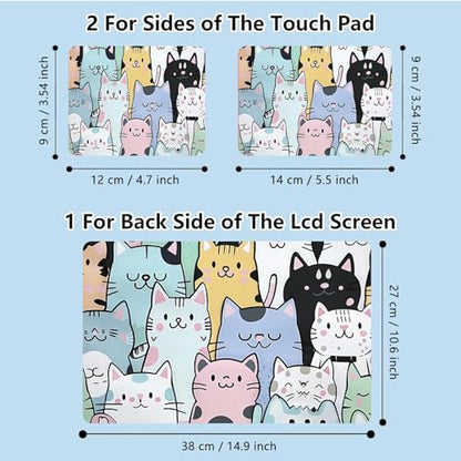 Universal Laptop Skin Sticker with 2 Wrist Pad Skins, Waterproof Scratch Resistant Vinyl Laptop Cover Decal, Cut to Fit for 11–15.6 Inch MacBook HP Dell Lenovo, Cat Family - color: Cat Family