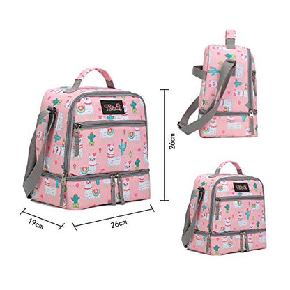 Tilami Rolling Backpack 19 inch with Lunch Bag Wheeled Laptop Backpack, Alpaca - color: Alpaca