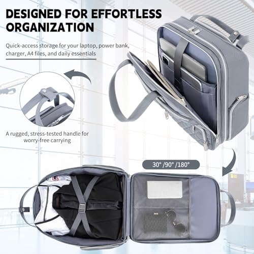 Underseat Carry On Luggage with Wheels, 17 inch Lightweight Overnight Soft Sided Personal Luggage Bag Carry-On Suitcase for Short Trip Travel Business, Grey - color: Grey