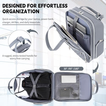 Underseat Carry On Luggage with Wheels, 17 inch Lightweight Overnight Soft Sided Personal Luggage Bag Carry-On Suitcase for Short Trip Travel Business, Grey - color: Grey