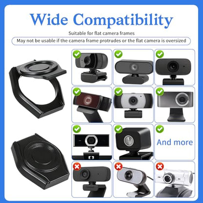 2Pcs Universal Webcam Privacy Cover Desktop Computer Camera Cover | Webcam Cover for Laptop Lens Shutter Cap Hood Plastic Streaming Web Camera Covers Clip for Laptop, Computer Black