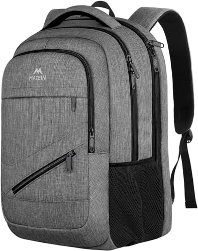MATEIN 18 Inch Extra Large Laptop Backpack, 50 L Business Travel Backpack | Carry On Bag with TSA Laptop Compartment & Anti Theft Pocket, College Computer Bag with Multiple Pockets for Men Women, Grey - color: Grey, size: 18 Inch