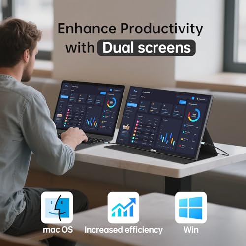 MT-VIKI 18.5 inch Portable Monitor 1080P@100Hz 72% NTSC, Large Portable Screen Stand, FHD IPS Screen HDR Gaming Display, Travel Second Monitor for Mac PC Xbox PS4/5 - size: 18.5"
