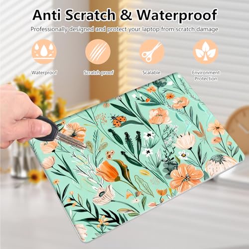 Laptop Skin Sticker Decal 15.6 Inch,12 13 13.3 14 15 15.6 in Laptop Netbook Skins for Notebook,Art Decal Removable Waterproof Scratch Resistant,Universal Vinyl Cover,Flower Plant Green - color: Flower Plant Green