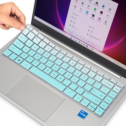 Keyboard Cover for 2023 14" HP Envy 2-in-1 14t-es000 14-es0013dx 14-es0033dx, HP 14" Laptop 14-ep 14-em 14t-ep000 14z-em000 14-ep000 14-ep0097nr 14-ep0145cl 14-em0047nr Keyboard Protector Skin - color: Ombre Mint