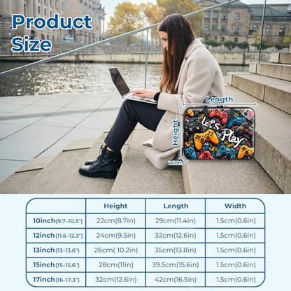 Laptop Sleeve with Handle 15.6 Inch, Waterproof Laptop Case Bag, Play Games Pattern Design Computer Sleeve Compatible with MacBook Air, Pro, HP, Dell, Lenovo, ASUS - color: Play Games, size: 15inch(15-15.6")
