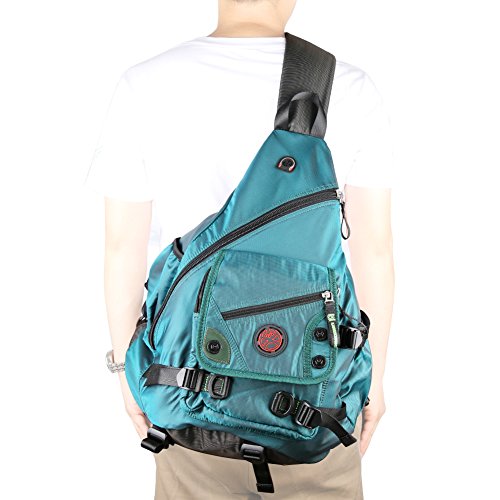 Large Sling Bag Laptop Backpack Cross Body Messenger Bag Shoulder Travel Rucksack (A-Dark Green) - color: A-dark Green