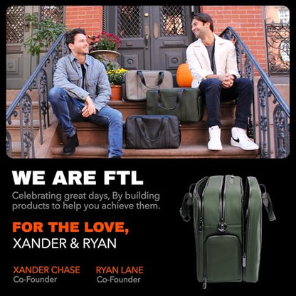 The FTL Pro Mens Travel Bag - 30L Premium Work to Gym Weekender Duffel with Garment Bag, Shoe Space & 18" Laptop Sleeve - Business Carry On Hybrid, Fits Under Airplane Seat - Abbot Green - color: Abbot Green, style: Pro