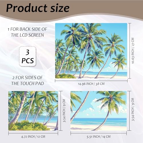 Laptop Skin 12.1-15.6 inch Removable Universal Reusable Laptop Sticker Decal,Waterproof No Residue Vinyl Cover,Scratch-Resistant Cuttable Full Wrap Sticker for Notebook, Tropical Palm Tree - color: Tropical Palm Tree