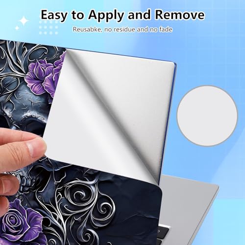 Universal Laptop Skin Sticker Decal for 11.6”12" 13" 13.3" 14" 15" 15.4" 15.6" Reusable Waterproof Scratch-Scratch Resistant Protective Vinyl Laptop Notebook Skin Stickers - Purple Flower Skulls - color: Purple Flower Skulls