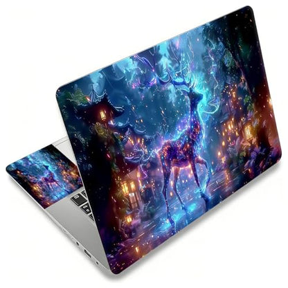 Laptop Skin Sticker Decal, Universal Reusable Vinyl Laptop Cover for 12" 13" 13.3" 14" 15" 15.4" 15.6" Notebook PC, Waterproof Scratch-Resistant with 2 Wrist Pads, Easy to Apply & Remove,Art Deer - color: Art Deer