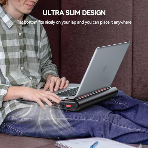 TECKNET Laptop Cooling Pad - 12"-15.6" Laptops Cooler, Powerful Cooler and Ultra Quiet for Gaming Laptops Pad, 2 Wind Speed Adjustable, USB A & C Powered Cooler Stand with Laptop Fan LED (Red) - color: Red