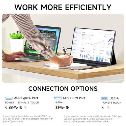 AYY 16" 2.5K 120Hz Portable Monitor, 2560x1600 HDR IPS Display, QHD 100% sRGB, USB-C & HDMI, Eye Care External Second Screen, for Laptop/PC/Phone/PS4/5/Xbox/Switch - size: 16 Inch, style: 2.5K 120Hz