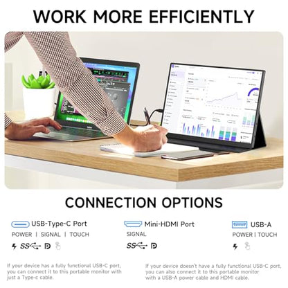 AYY 16" 2.5K 120Hz Portable Monitor, 2560x1600 HDR IPS Display, QHD 100% sRGB, USB-C & HDMI, Eye Care External Second Screen, for Laptop/PC/Phone/PS4/5/Xbox/Switch - size: 16 Inch, style: 2.5K 120Hz