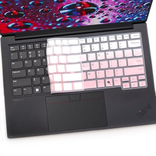 2 PCS Keyboard Cover for 2026 2025 16 inch ThinkPad P1 Gen 9/Gen 8/Gen 7, 16" ThinkPad T1g Gen 9/Gen 8 (NOT FIT ThinkPad P16 P16v P16s T16 T16g) US Protective Keyboard Skin-OPink+Clear - color: OPink+Clear