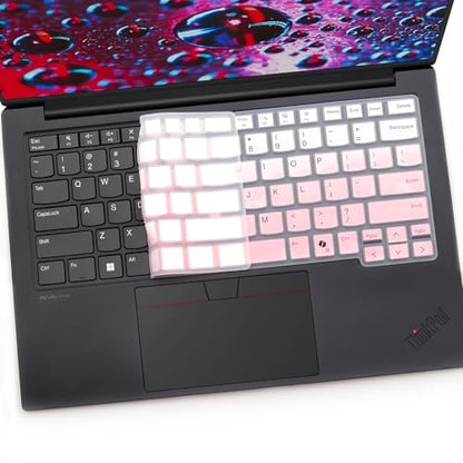 2 PCS Keyboard Cover for 2026 2025 16 inch ThinkPad P1 Gen 9/Gen 8/Gen 7, 16" ThinkPad T1g Gen 9/Gen 8 (NOT FIT ThinkPad P16 P16v P16s T16 T16g) US Protective Keyboard Skin-OPink+Clear - color: OPink+Clear