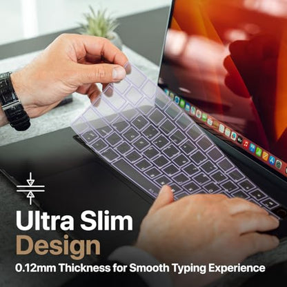 Purple Premium MacBook Pro 14"/16" Keyboard Cover 2026-2023 M5-M1 Pro/Max - MacBook Air 13"/15" Keyboard Cover - A3240 A3241 A3401 A3403 A3114 A3113 - US Layout TPU, Purple - color: Purle