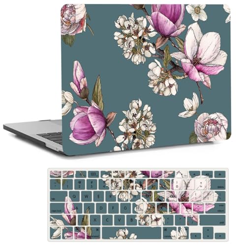 Compatible with MacBook Pro 14 inch Pro/Max Case 2025-2021 M5/M4/M3/M2/M1 Models A3434 A3185 A3401 A3112 A2918 A2992 A2779 A2442, Plastic Laptop Shell & Keyboard Cover, Elegant Purple Flowers - color: Elegant Purple Flowers, size: Pro 14.2" (2026-2021)M5/