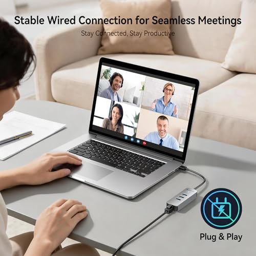Yottamaster 4-in-1 USB A 3.0 Hub with 2.5Gbps Gigabit Ethernet – 3X USB-A 3.0 Ports, Aluminum LAN Converter, Plug and Play for MacBook Pro/Air, XPS, Windows, Mac OS, Linux, NAS - color: USB-A 2500Mbps