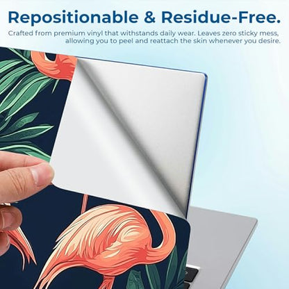 Reusable Universal Laptop Skin Sticker, Cut to Fit for 11.6–15.6 Inch Laptops, Waterproof Protective Film, No-Residue - Flamingo - color: Flamingo