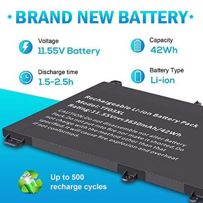 TF03XL 920070-855 Battery for HP Pavilion x360 14m-cd0001dx 14m-cd0003dx 15-cc0xx 15-cc023cl 15-cc123cl 15-cc050wm 15-cc563st 17-ar050wm 15-cc 15-cd 14-bf 14-bf050wm Series tpn-q190 920046-421 - size: TF03XL 8.94 4.96 0.71in