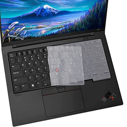 Keyboard Cover for Lenovo ThinkPad T14 T14s L14 P14 (Gen 3/4/5), Thinkpad x1 Carbon Gen 11/10, Thinkpad E14 Gen 6/5, ThinkPad X1 Yoga Gen 8/7, Thinkpad 14 Inch Laptop Keyboard Skin-Clear - color: Clear
