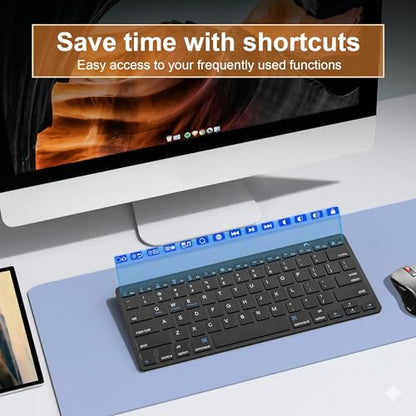 Multi-Device Bluetooth Keyboard for Mac, iPad, iPhone & Windows - Wireless for iPad Pro 12.9/11, Air, Mini, MacBook, Surface, Android Tablet - Switch 3 Devices, Auto-Reconnect, Black - color: Black