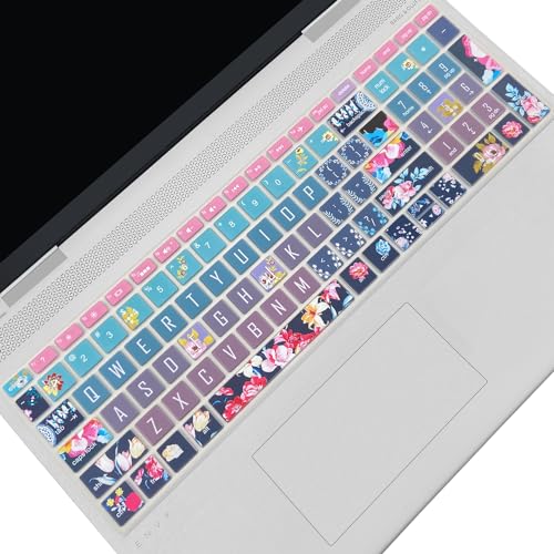 Keyboard Cover for HP Envy x360 15m-bp/bq /2020 2019 HP Pavilion 15/ HP Pavilion x360 15.6” Series/HP Envy 17 17.3" Series/HP Laptop 15t 17t 17-ca0011nr 17-by0040nr, Red Flower - color: Red Flower