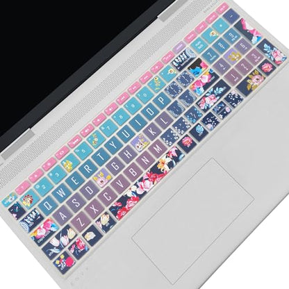 Keyboard Cover for HP Envy x360 15m-bp/bq /2020 2019 HP Pavilion 15/ HP Pavilion x360 15.6” Series/HP Envy 17 17.3" Series/HP Laptop 15t 17t 17-ca0011nr 17-by0040nr, Red Flower - color: Red Flower