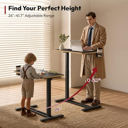 SANODESK 32''Pneumatic Adjustable Overbed Bedside Table with Hidden Casters | Medical Mobile Side End Table Laptop Computer Standing Desk Cart with Tray, Hospital and Home Use,31.5" Wx 17.7"D,Black Maple - color: Black Maple, size: Large