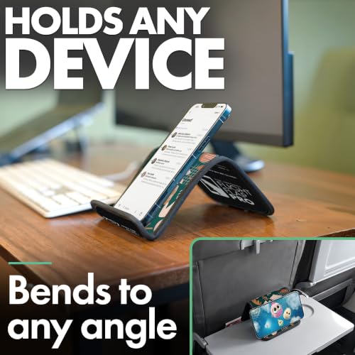 Airplane Phone Holder - Foldable Phone Stand for Plane Travel | Aluminum Build, 9 x 5 in. Boho Green, Tabletop Mount Desk, Plane Tray Seat back, Treadmill, Fits iPhone Cell Phone - color: Boho Green, size: Large