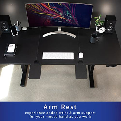 VIVO Clamp-on 6 x 9 inch (11 Including Clamps) Desk Extender, Wrist Support, Armrest Tray, Table Mount for Sit Stand Desks, Black, DESK-EXT09 | Wrist Support, Armrest Tray, Table Mount for Sit Stand Desks - size: 6 x 9 inch, style: Extender