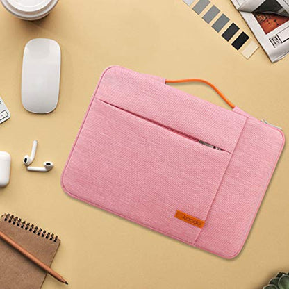 Lacdo 360° Protective Laptop Sleeve Case for 14 inch MacBook Pro M5 Pro/Max A3426 A3427 (2026), M5/M4/M3/M2/M1 A3434 A3112 A3401 A3185 A2918 A2992 | 13.8 inch Surface Laptop 7th Computer Bag, Peach - color: Peach, size: New MacBook Pro 14 Inch