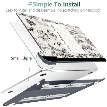 for MacBook Air 13 Inch (13.6 Inch) Case, M5/M4/M3/M2 Chip 2026 2025 2024 2023 2022, Hard Plastic Printed Cover with Screen Protector & Keyboard Cover & Dust Plugs, Black Composition Book - color: Black Composition Book