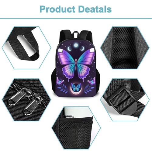 Travel Laptop Backpack, Water Resistant Computer Bag, Fashion Durable Travel Bag For Women Men Magic Moon Moth Mystical Goth Astrology Art - color: Color573
