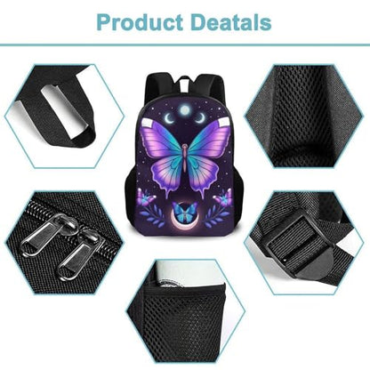 Travel Laptop Backpack, Water Resistant Computer Bag, Fashion Durable Travel Bag For Women Men Magic Moon Moth Mystical Goth Astrology Art - color: Color573