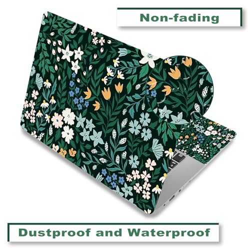 Laptop Skin Sticker Cover Decal, 12 13 13.3 14 15 15.4 15.6 inch Laptop Notebook Vinyl Skin Sticker Cover Art Protector, Green Flower Plants - color: Green Flower Plants